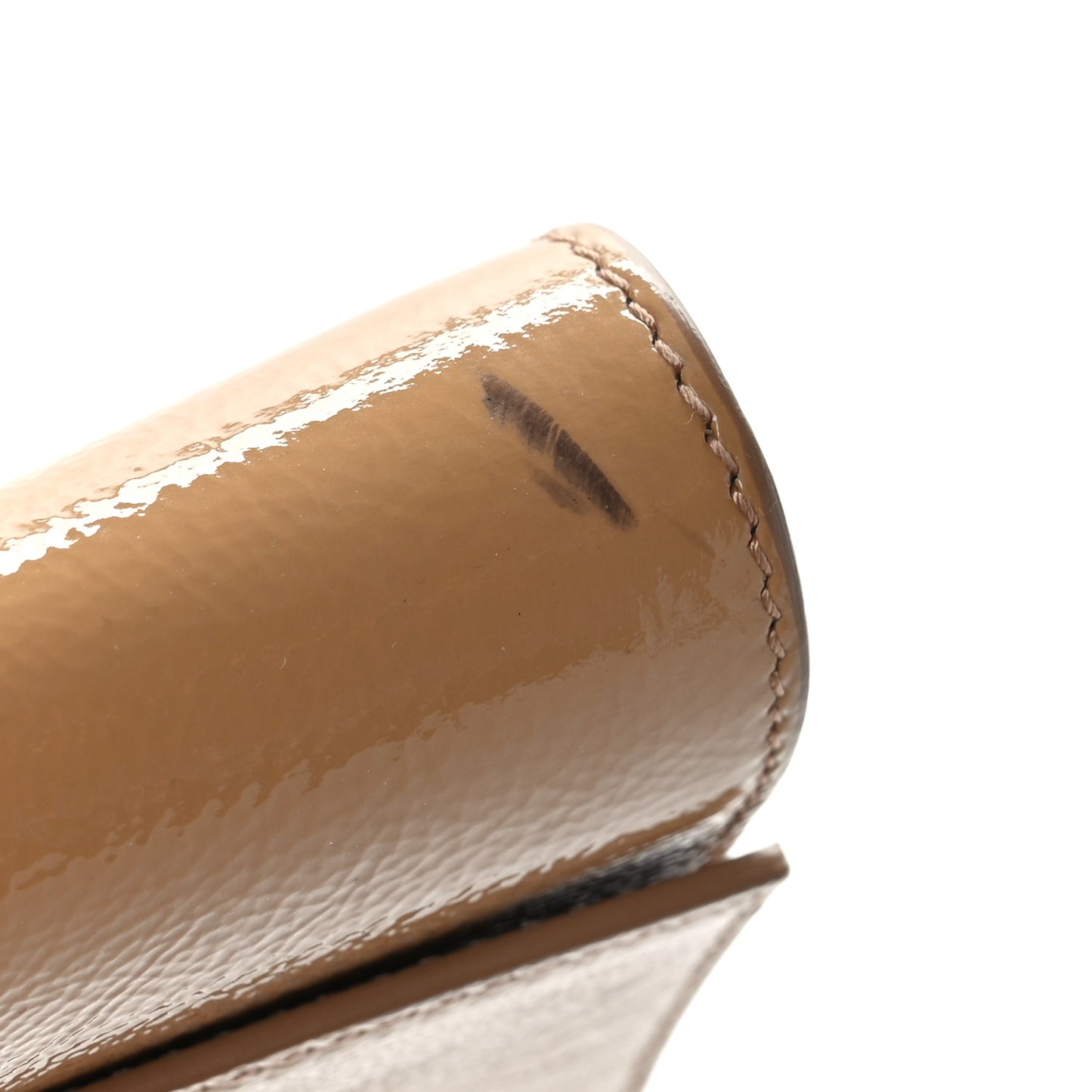 Textured Patent Calfskin Monogram Large Belle De Jour Clutch Nude