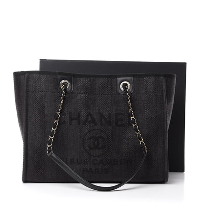 Chanel Mixed Fibers Calfskin Small Deauville Tote Black 13 of 13