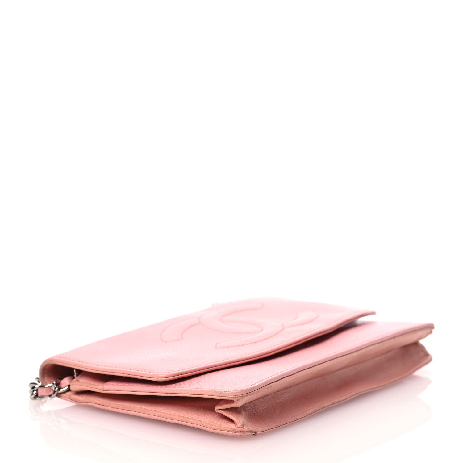 Chanel Caviar Timeless CC Wallet on Chain WOC Pink 4 of 15