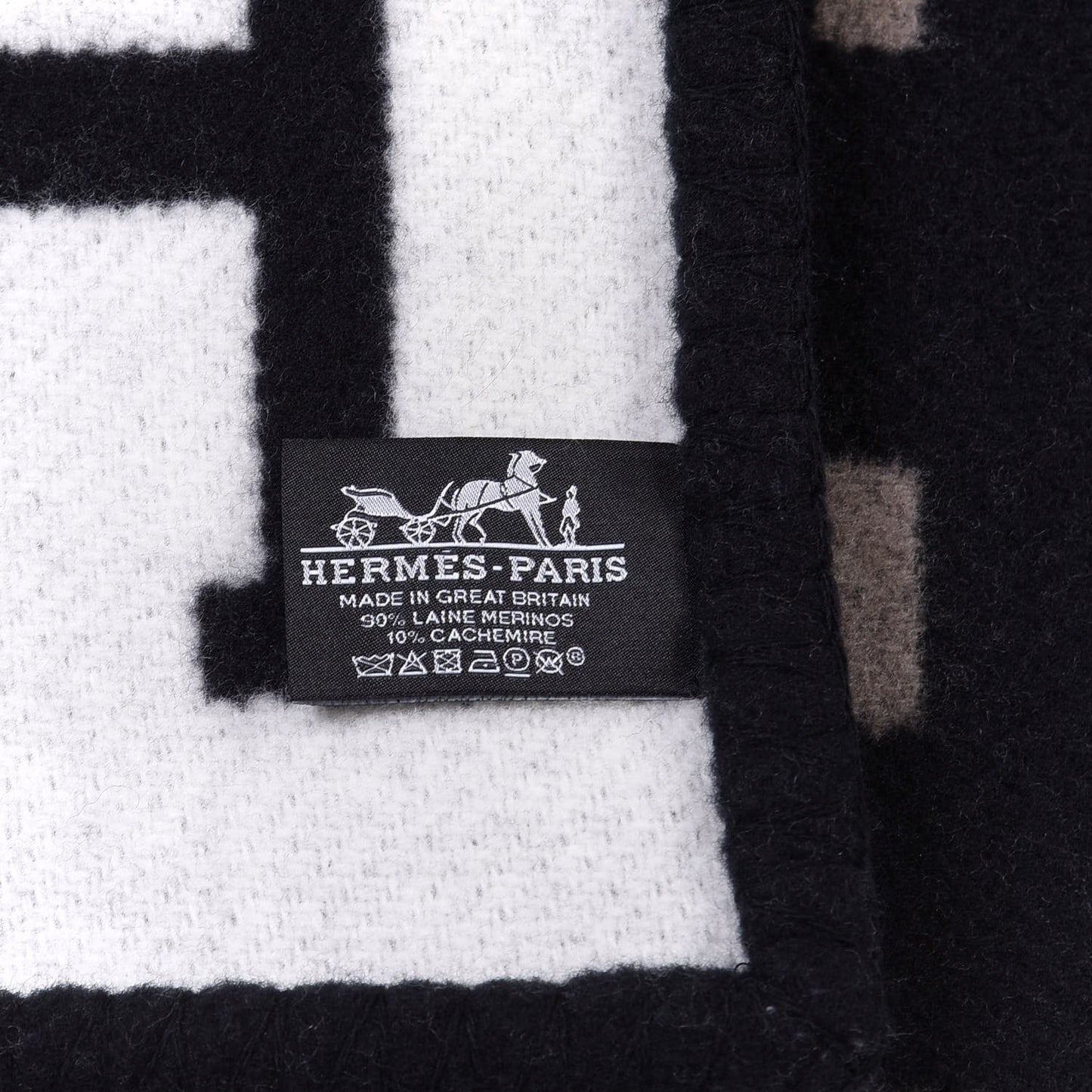 Wool Cashmere Avalon III Blanket Ecru Black