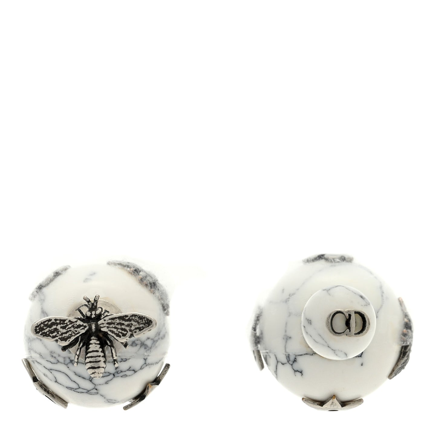 Marble Mise En Dior Tribal Bee Earrings White