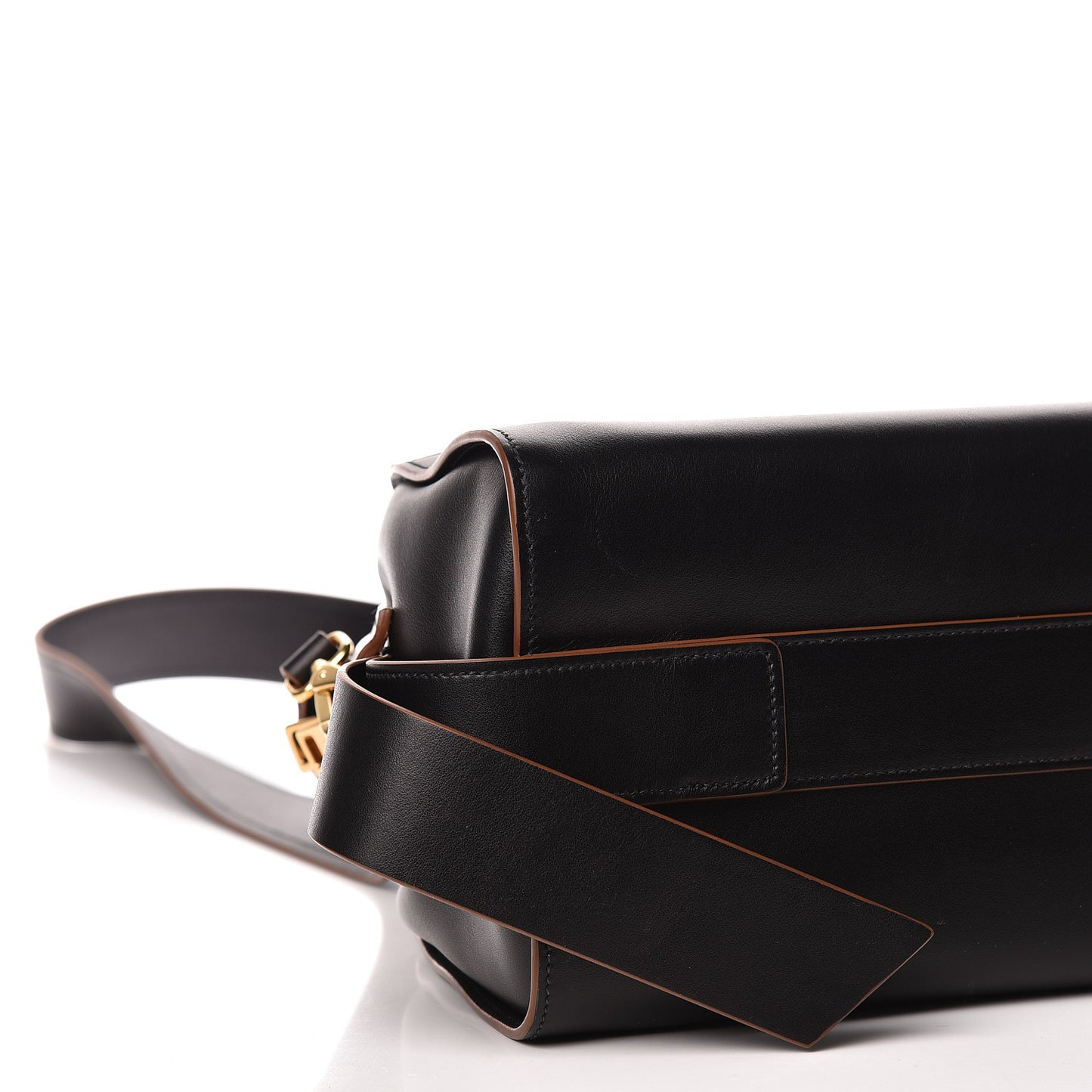 City Calf Ribbon Bowling Bag Black