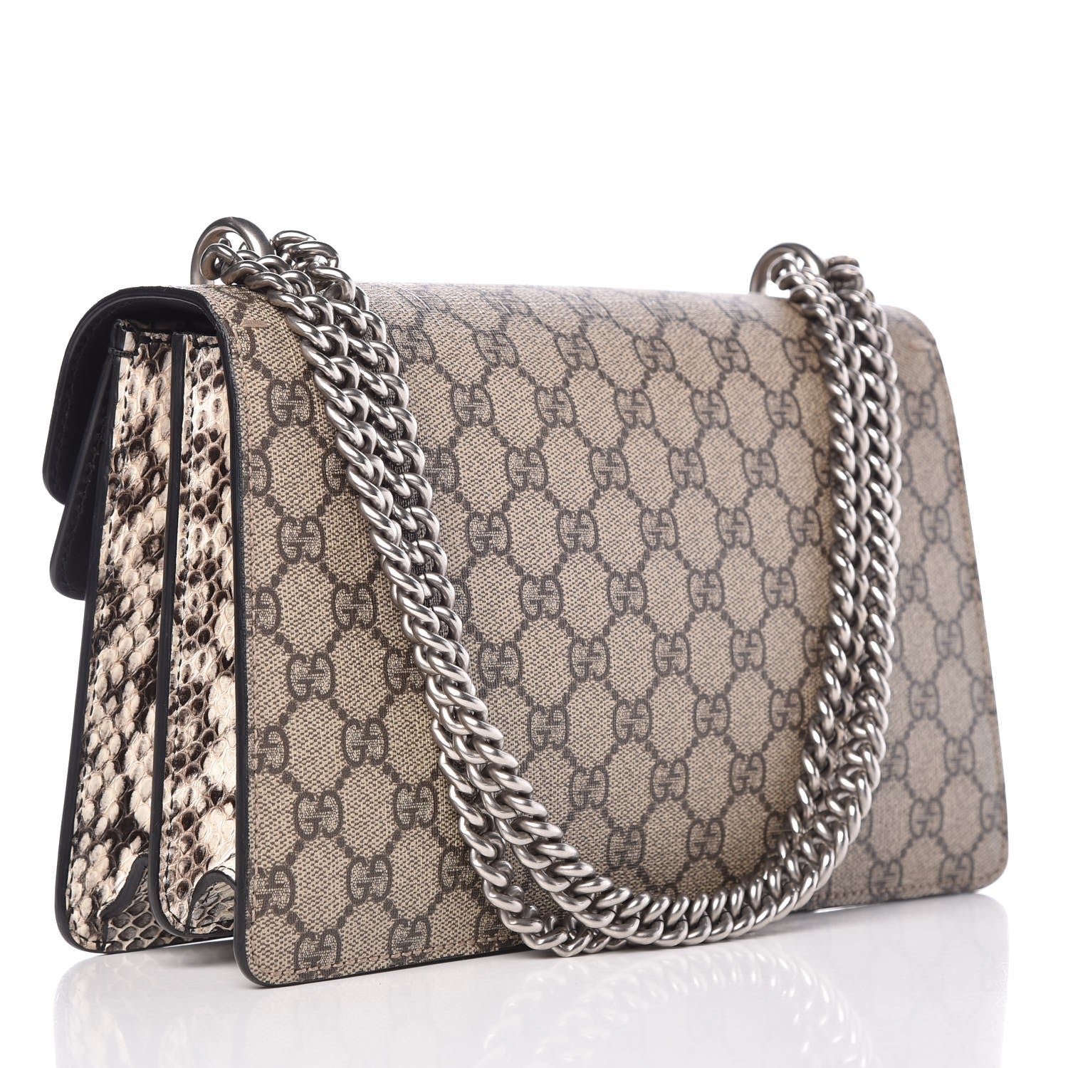 Gucci GG Supreme Monogram Elaphe Elephant Embroidered Small Dionysus Shoulder Bag 3 of 9