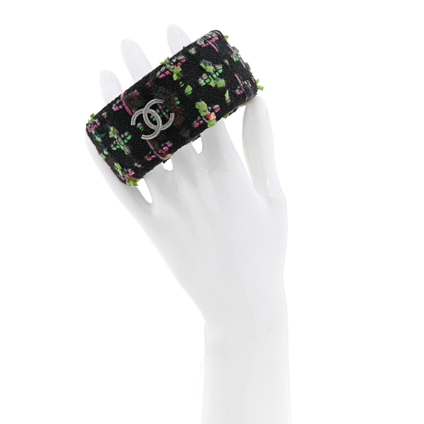 Tweed CC Wide Bangle M Black Multicolor