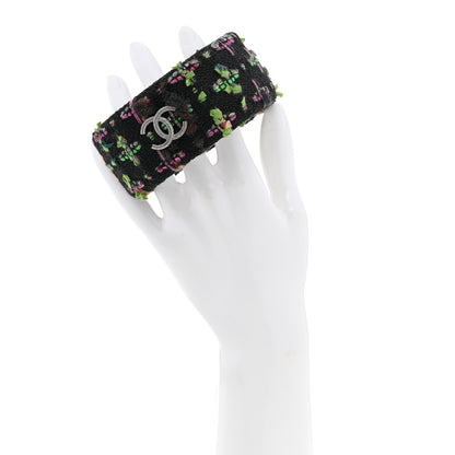 Chanel Tweed CC Wide Bangle M Black Multicolor 2 of 6