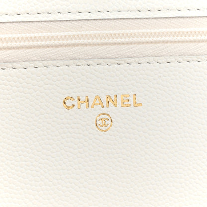 Chanel Caviar Quilted Enamel Coco Casino Wallet On Chain WOC White 5 of 17