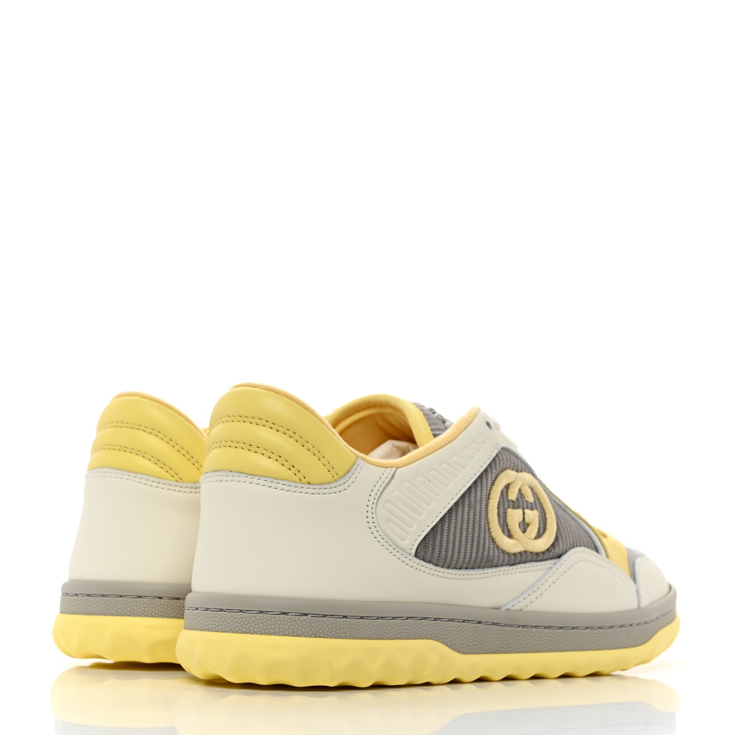 Gucci Dali Soft Calfskin Womens Mac80 Sneakers 38 Off White Grey Sky Yellow 4 of 9