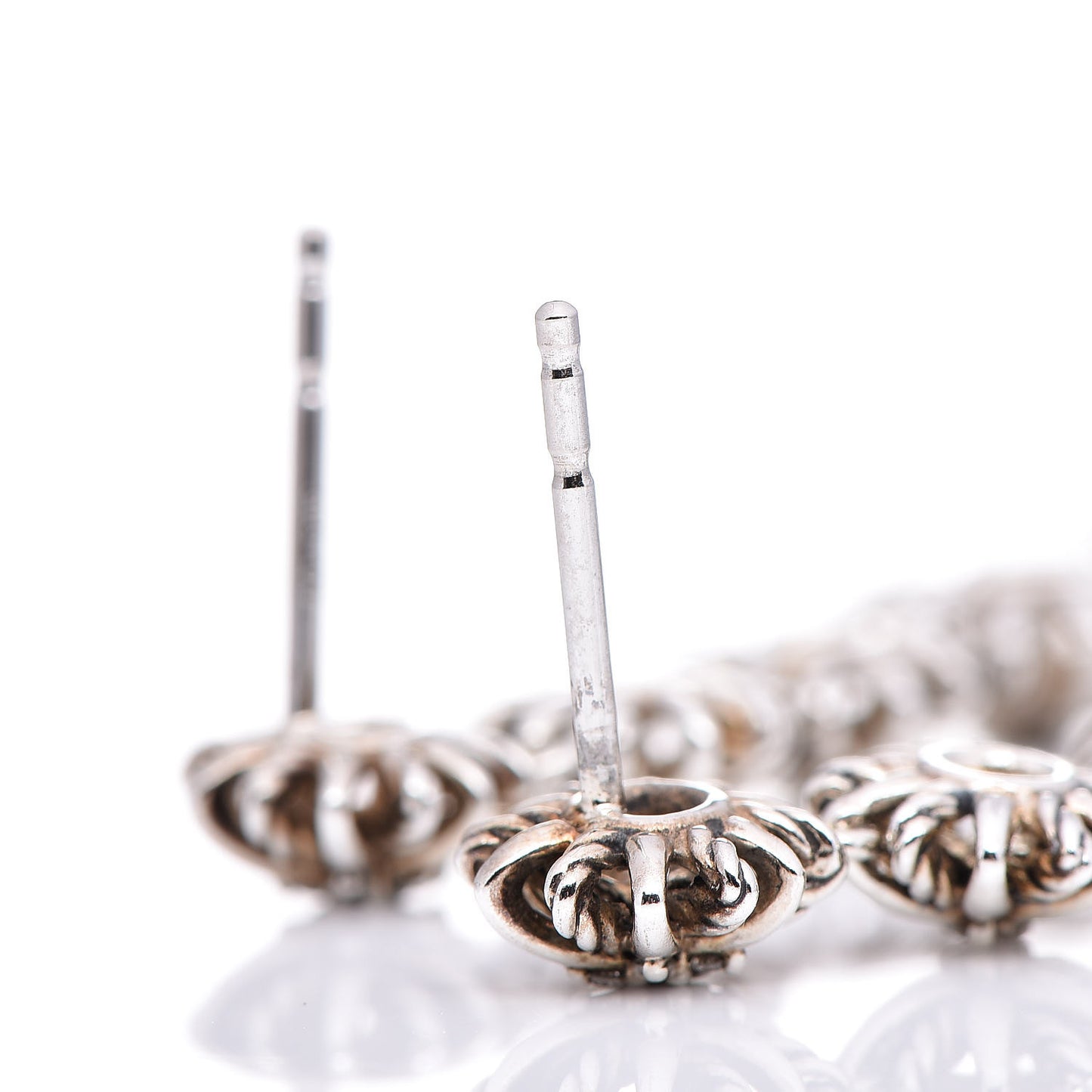 Sterling Silver Pave Diamond Starburst Drop Earrings