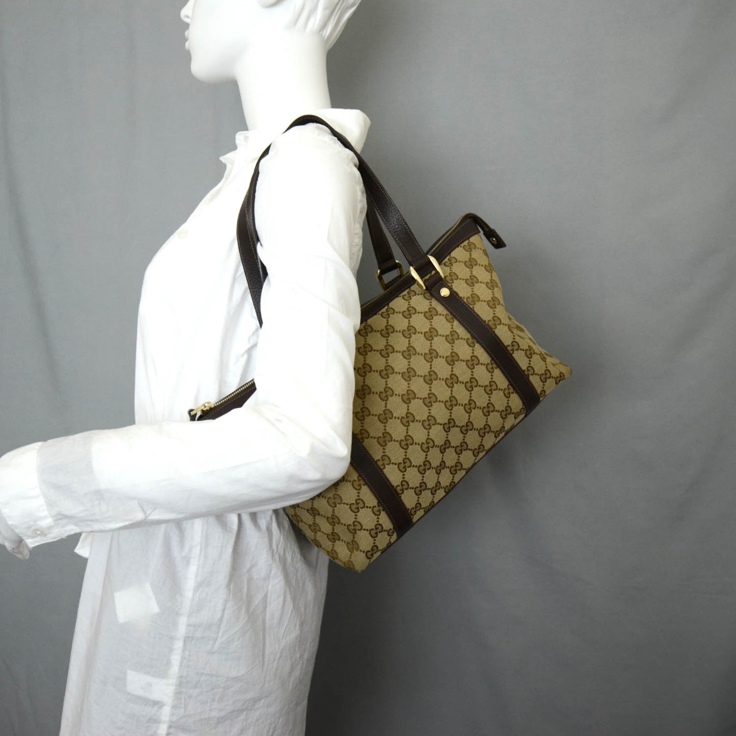 Monogram Medium Abbey Tote Brown