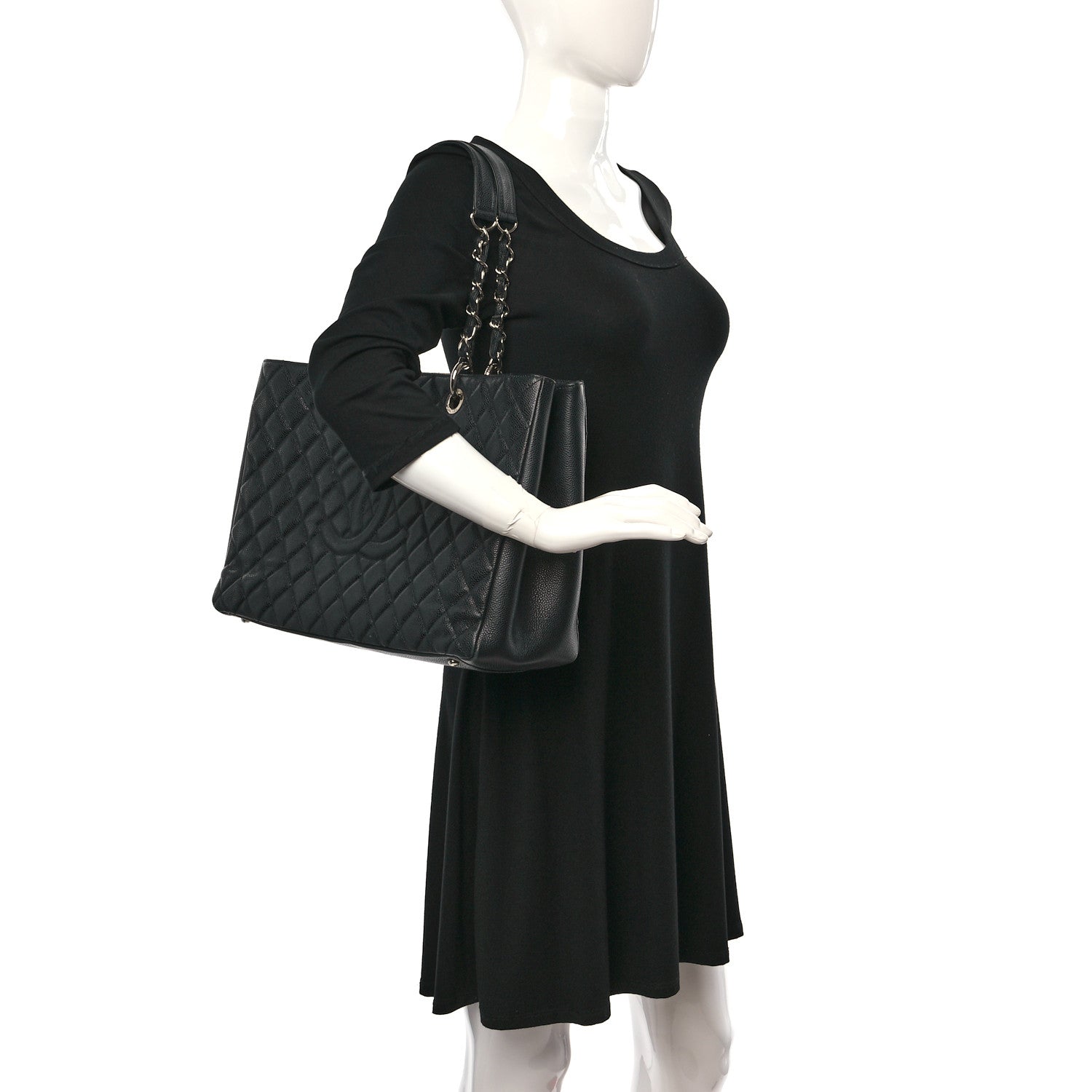 Chanel Caviar Quilted XL Grand Shopping Tote GST Black 2 of 9