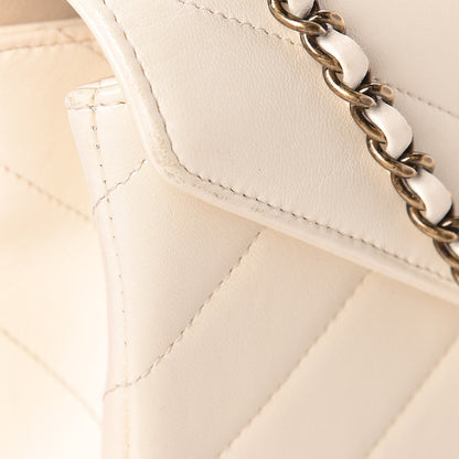 Chanel Lambskin Chevron Quilted Envelope Flap White 19 of 21