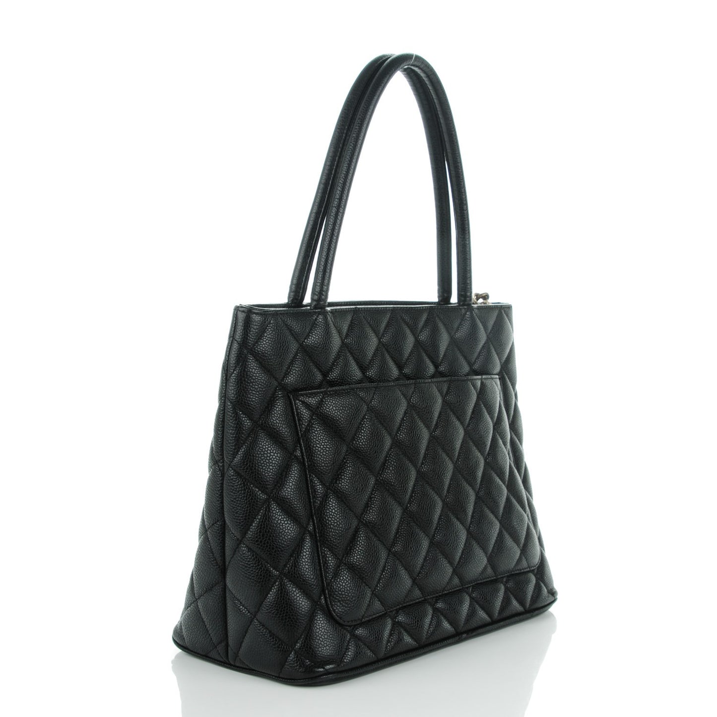 Caviar Quilted Medallion Tote Black