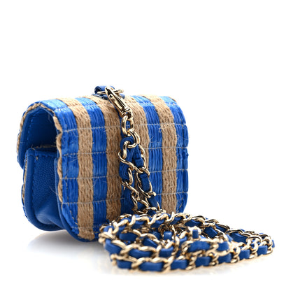 Chanel Raffia Jute Striped Airpods Pro Case Blue Beige 3 of 11