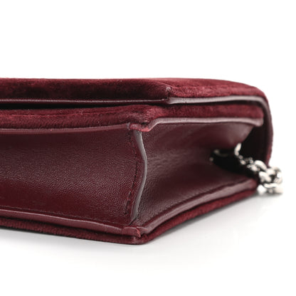 Saint Laurent Velvet Crystal Monogram Kate Tassel Shoulder Bag Burgundy 8 of 8