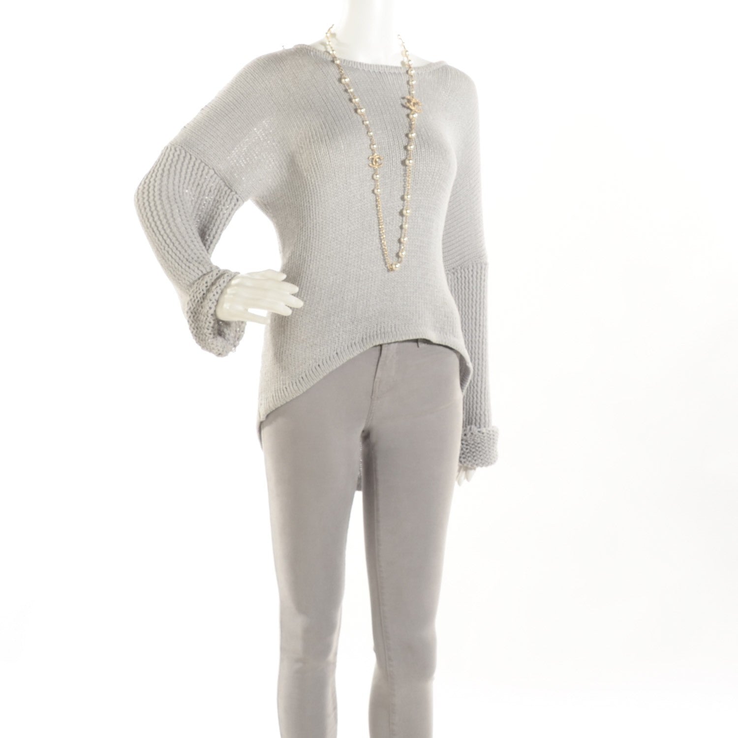 Chanel Pearl Crystal CC Long Necklace Gold 2 of 7
