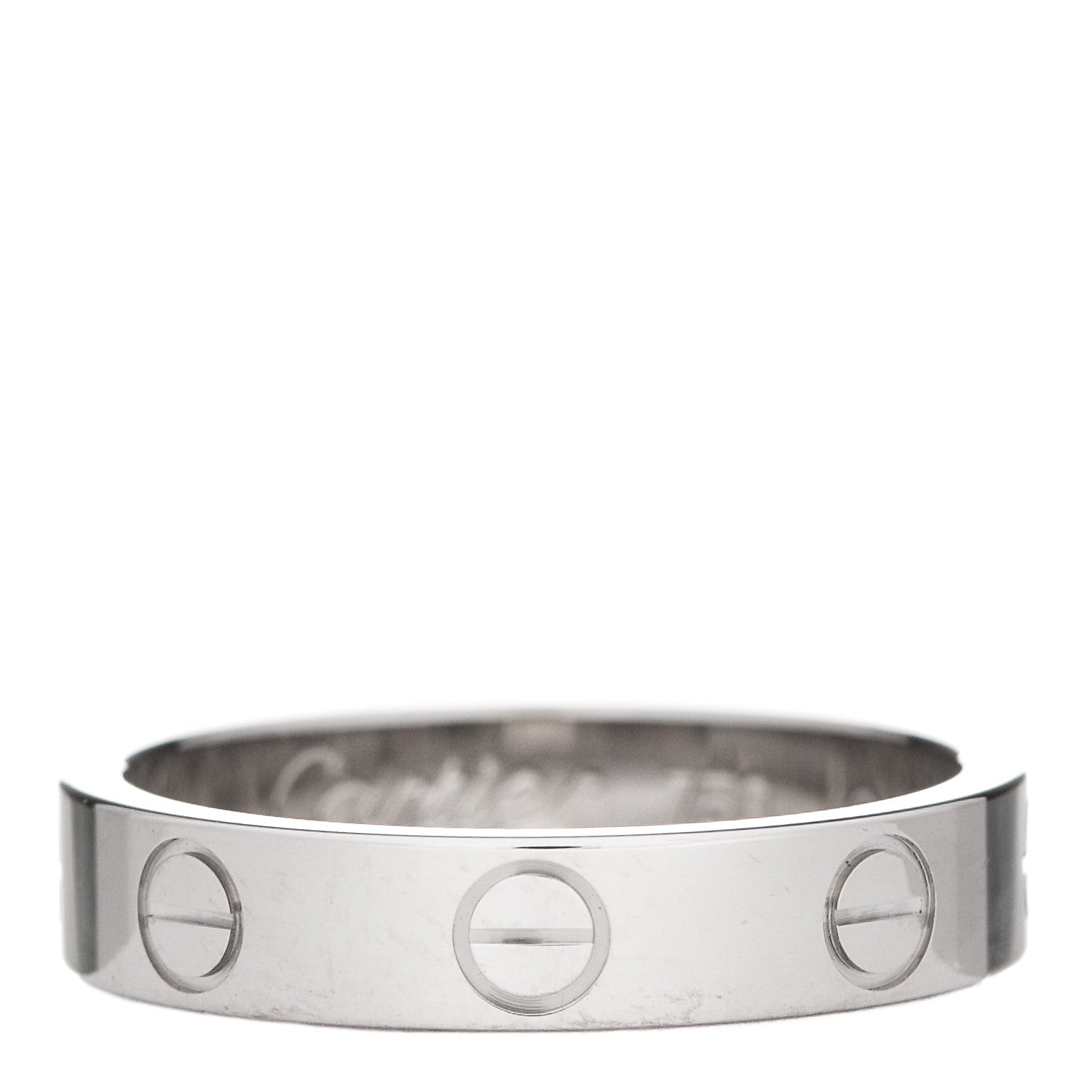 Cartier 18K White Gold 3.5mm LOVE Wedding Band Ring 49 5 1 of 6