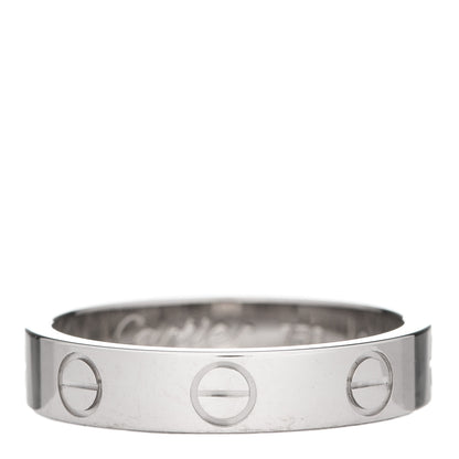 Cartier 18K White Gold 3.5mm LOVE Wedding Band Ring 49 5 1 of 6