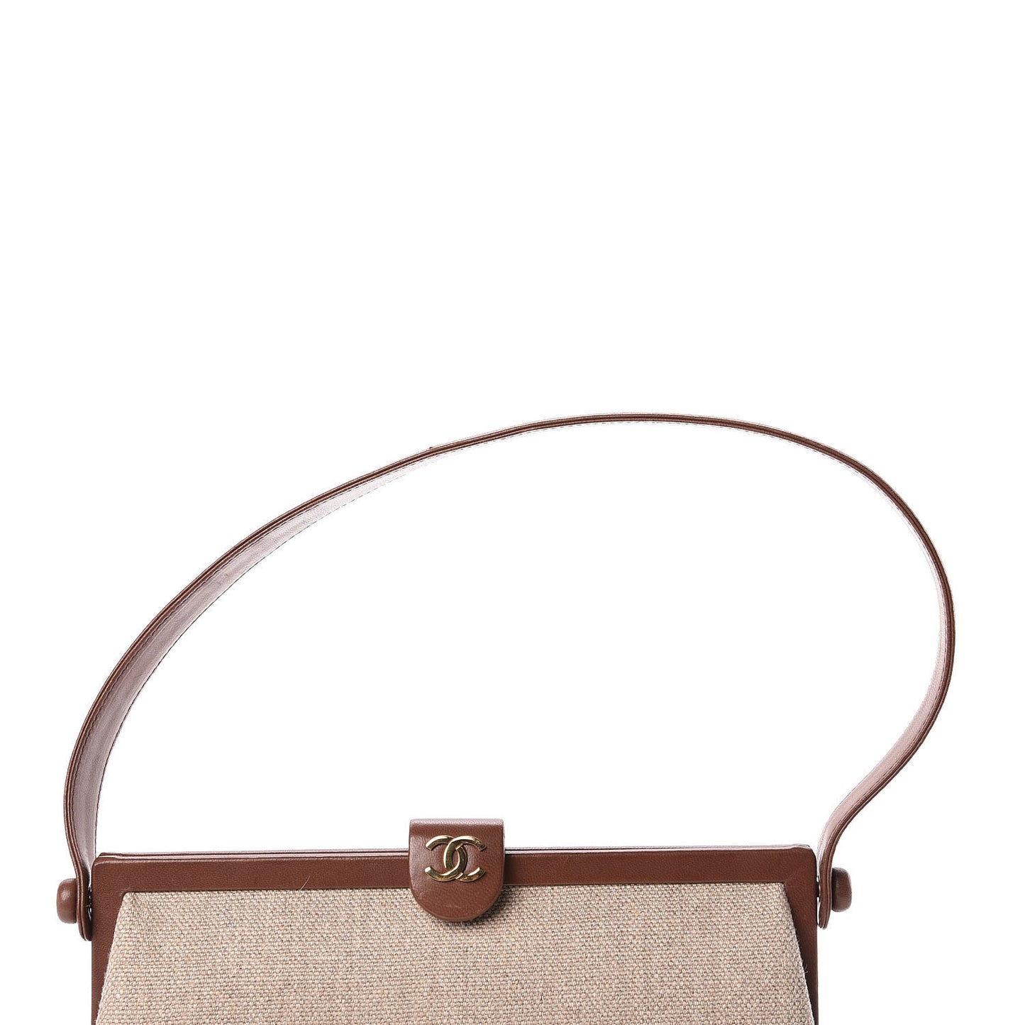 Linen Frame Shoulder Bag Beige