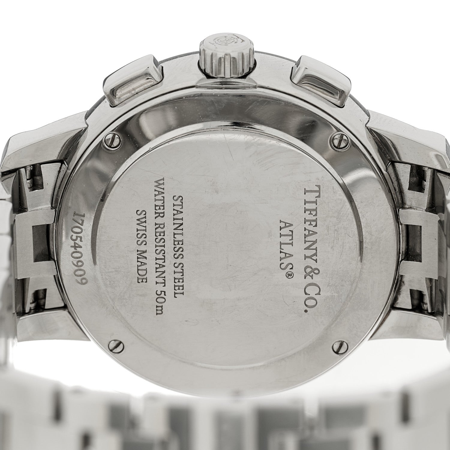 Tiffany Stainless Steel Diamond Bezel 36mm Atlas Dome Chronograph Quartz Watch 4 of 4