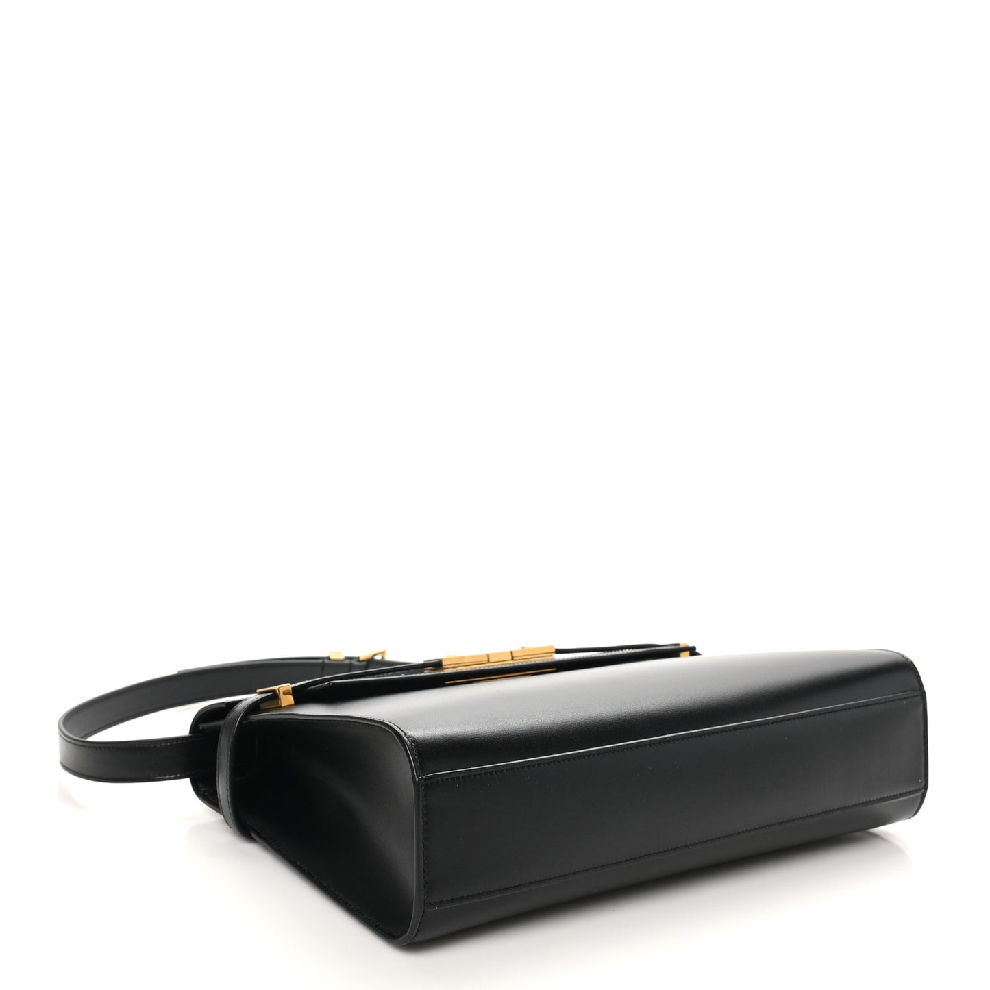 Smooth Calfskin Manhattan Shoulder Bag Black