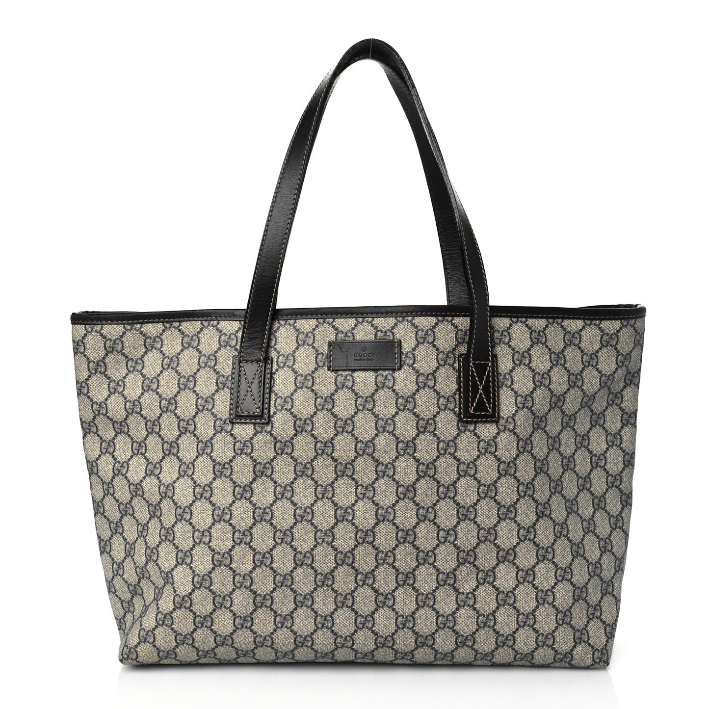 GG Supreme Monogram Medium Zippered Shopping Tote Navy