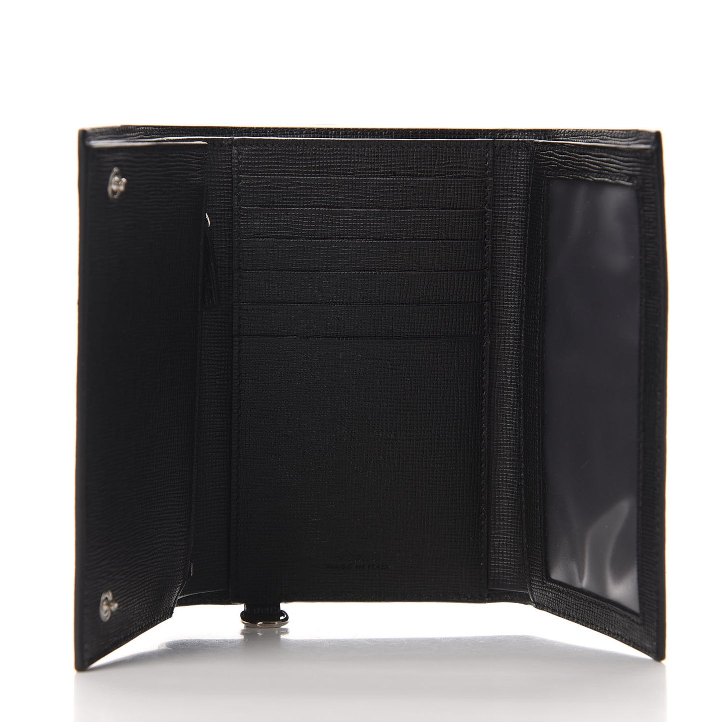 Vitello Elite Crocodile Print Compact Wallet Black Blue
