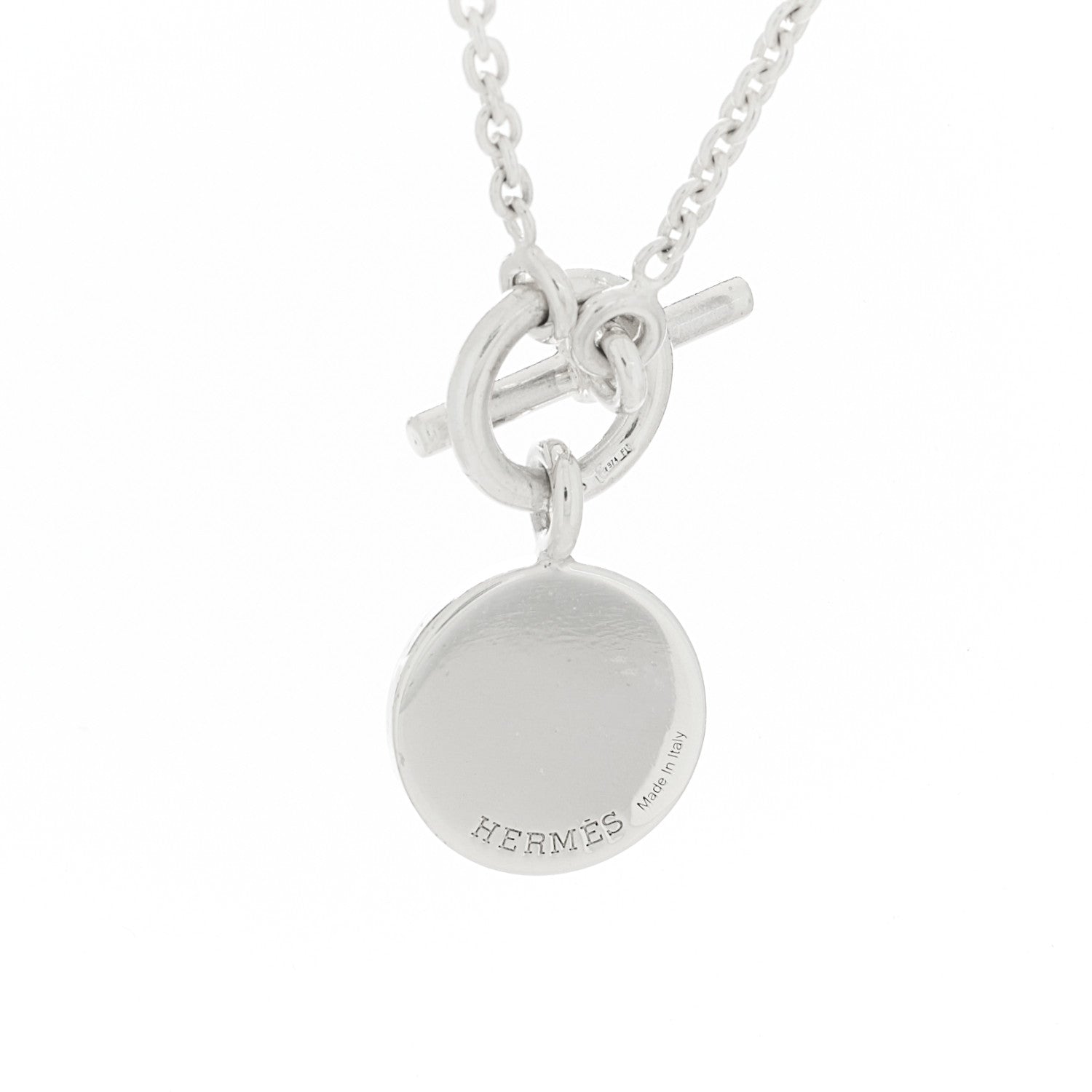 Hermes Sterling Silver Amulettes Ex-Libris Pendant Necklace 4 of 5