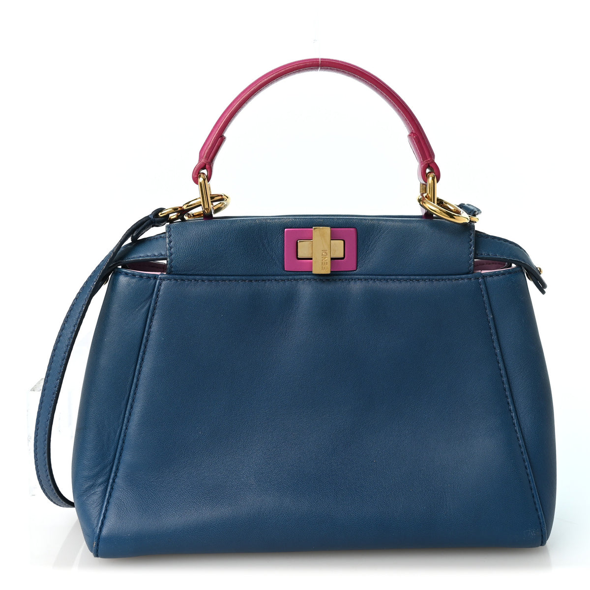 Nappa Colorblock Mini Peekaboo Iconic Satchel Iris Magenta Bubblegum