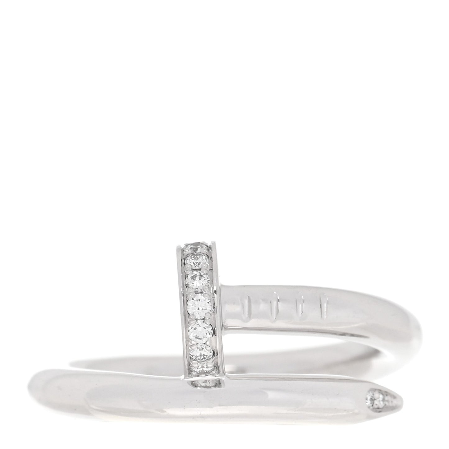 18K White Gold Diamond Juste Un Clou Ring 52 6