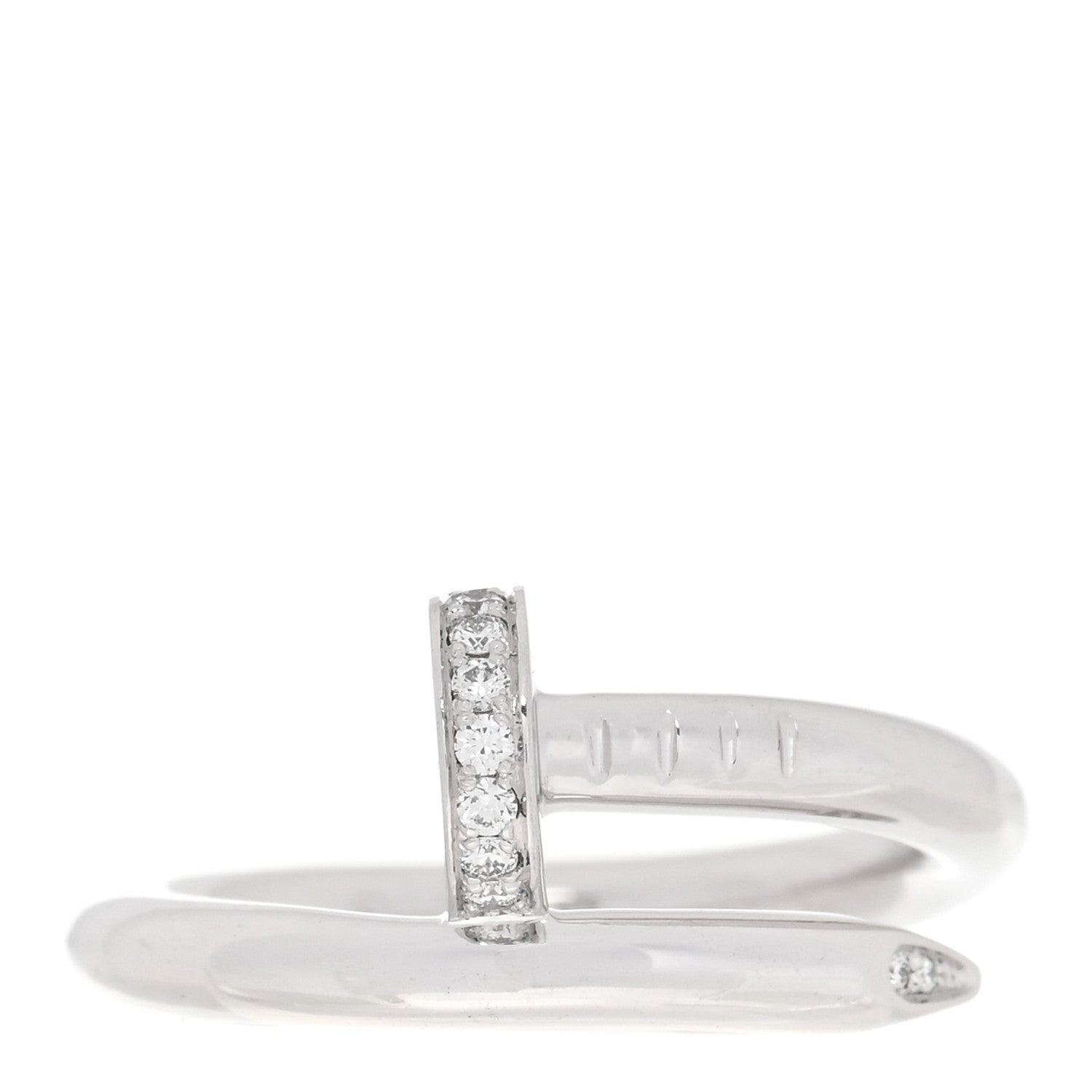 Cartier 18K White Gold Diamond Juste Un Clou Ring 52 6 1 of 6