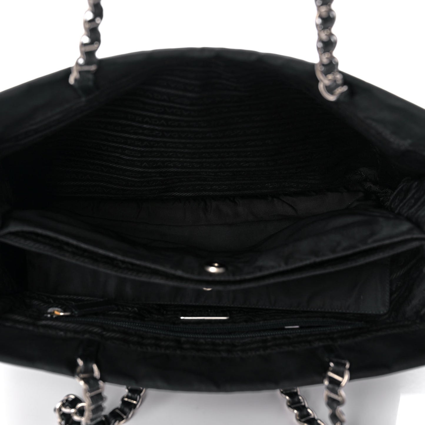 Tessuto Nylon Chain Tote Black