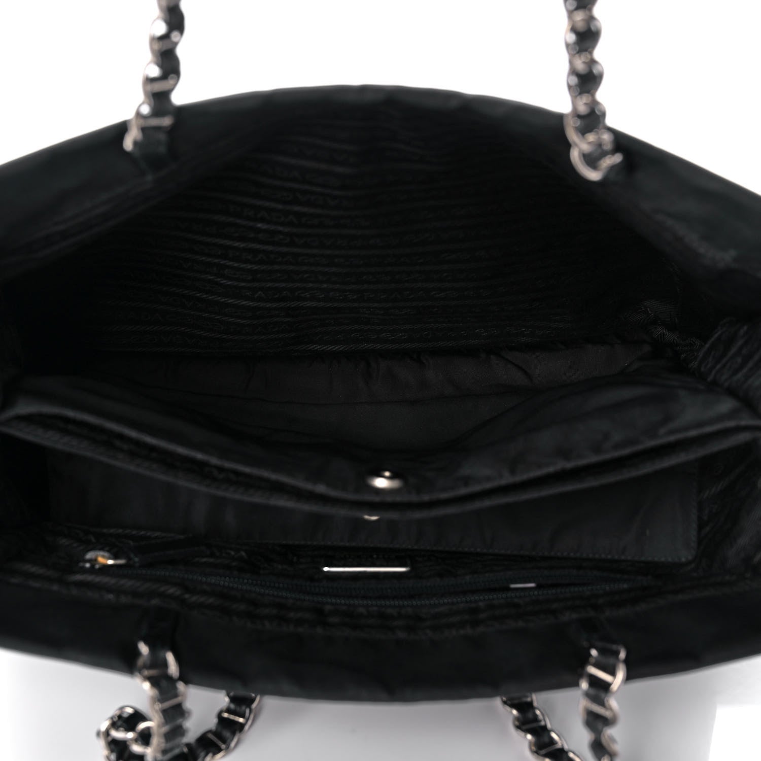 Prada Tessuto Nylon Chain Tote Black 4 of 11