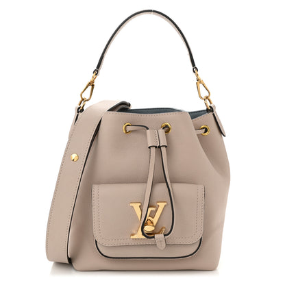 Louis Vuitton Calfskin Lockme Bucket MM Greige 1 of 9
