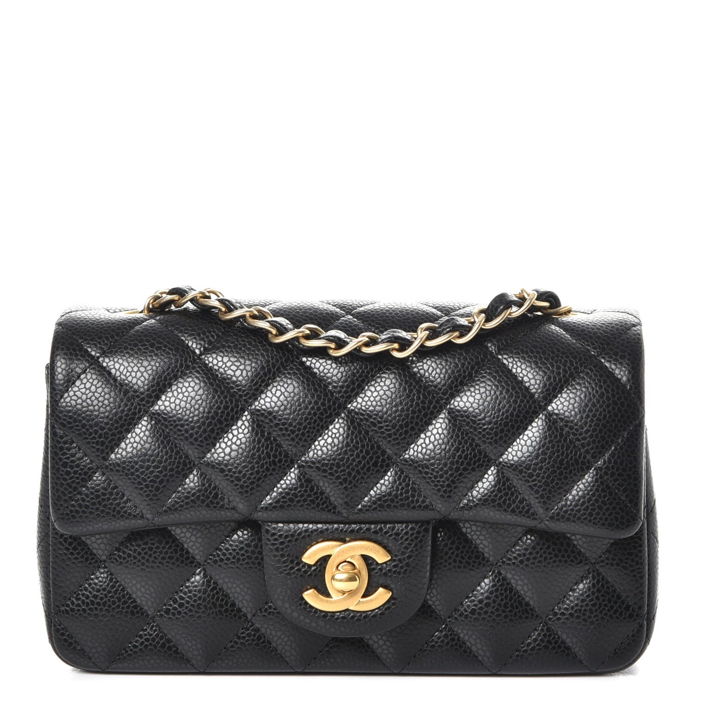 Caviar Quilted Mini Rectangular Flap Black