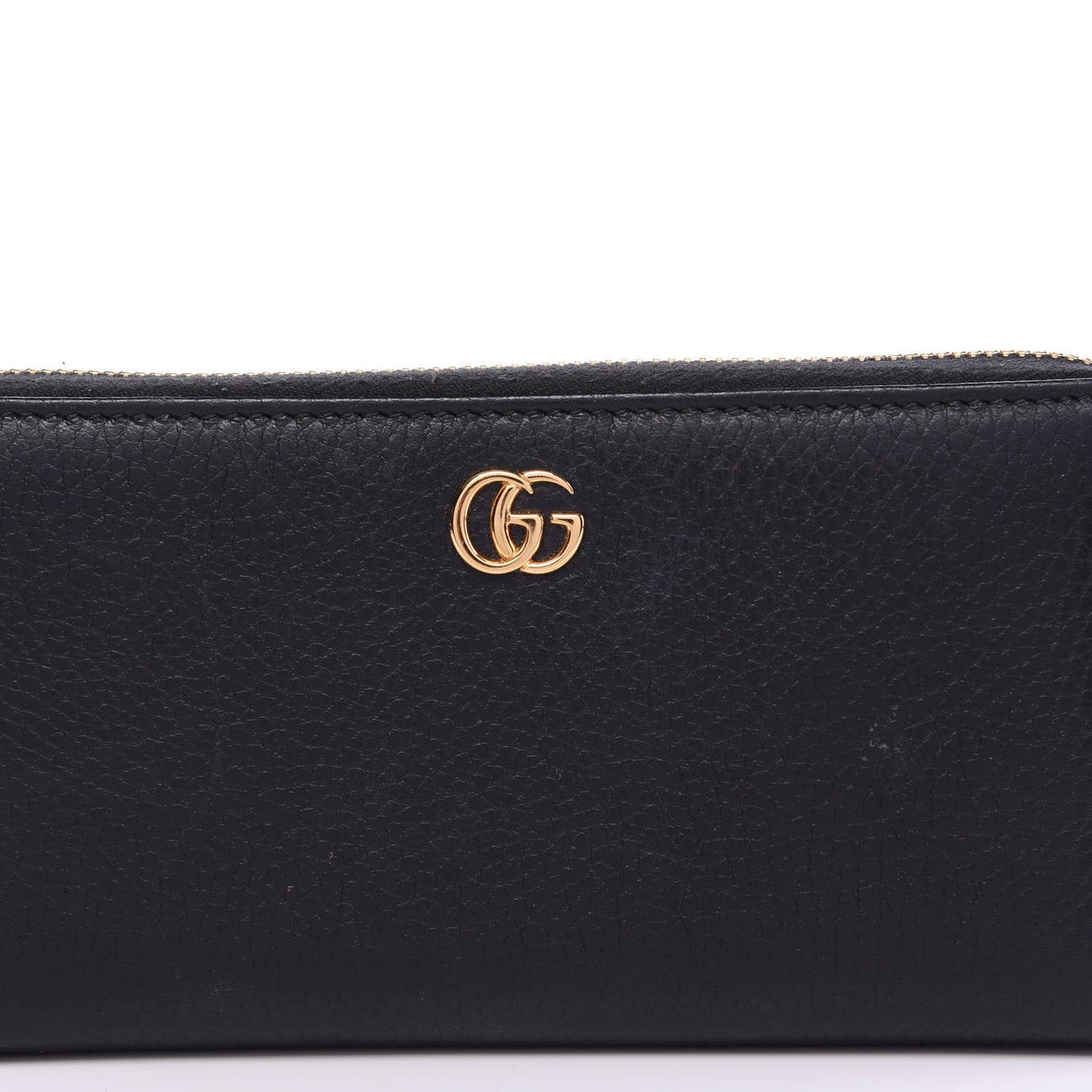 Dollar Calfskin GG Marmont Zip Around Wallet Black