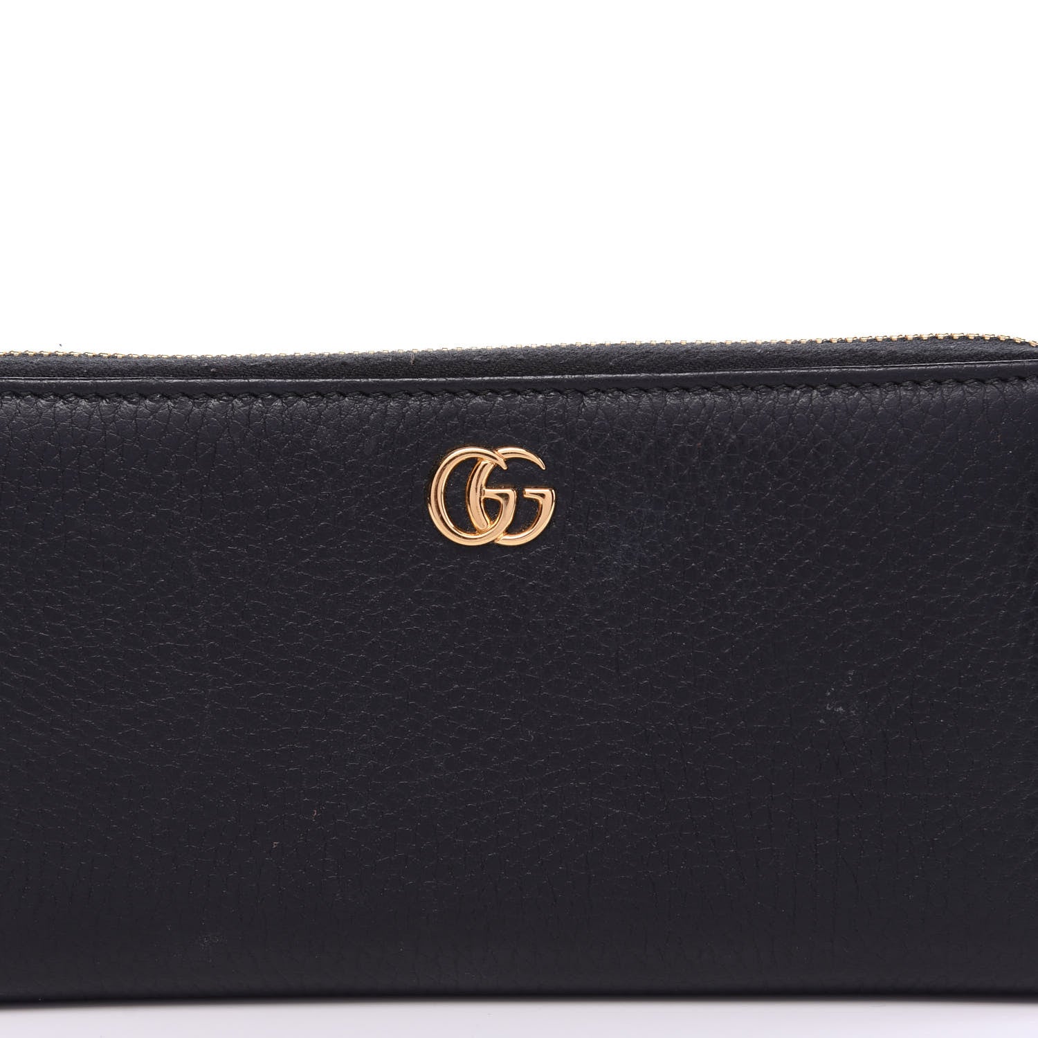 Gucci Dollar Calfskin GG Marmont Zip Around Wallet Black 8 of 9