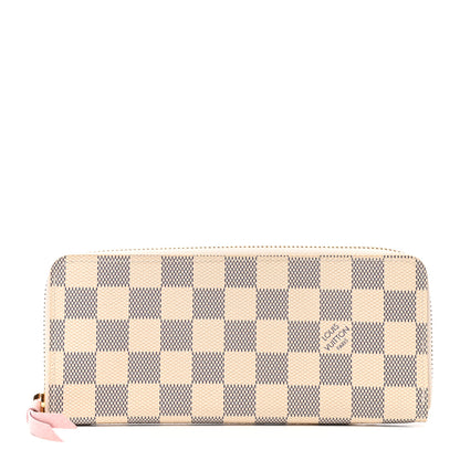 Louis Vuitton Damier Azur Clemence Wallet Rose Ballerine 1 of 7