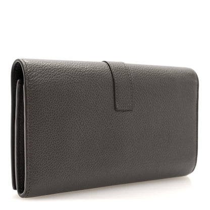 Saint Laurent Grained Calfskin Monogram Large Flap Wallet Earth 3 of 7