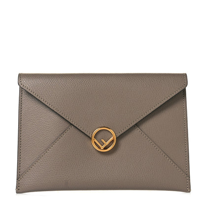 Fendi Vitello Cruise F is Fendi Medium Flat Envelope Pouch Tortora 1 of 9