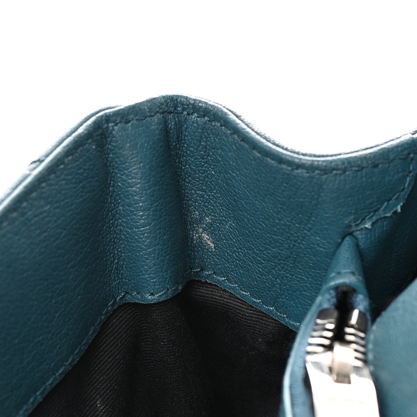 Sheepskin Matelasse Chevron Monogram Medium College Bag Petrol Green