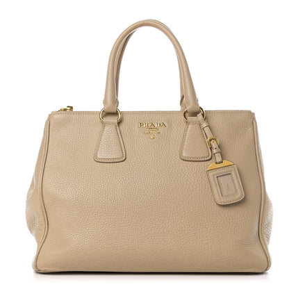 Prada Vitello Daino Large Double Zip Tote Sabbia 1 of 9