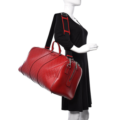 Gucci Guccissima Signature Large Duffle Hibiscus Red 2 of 22