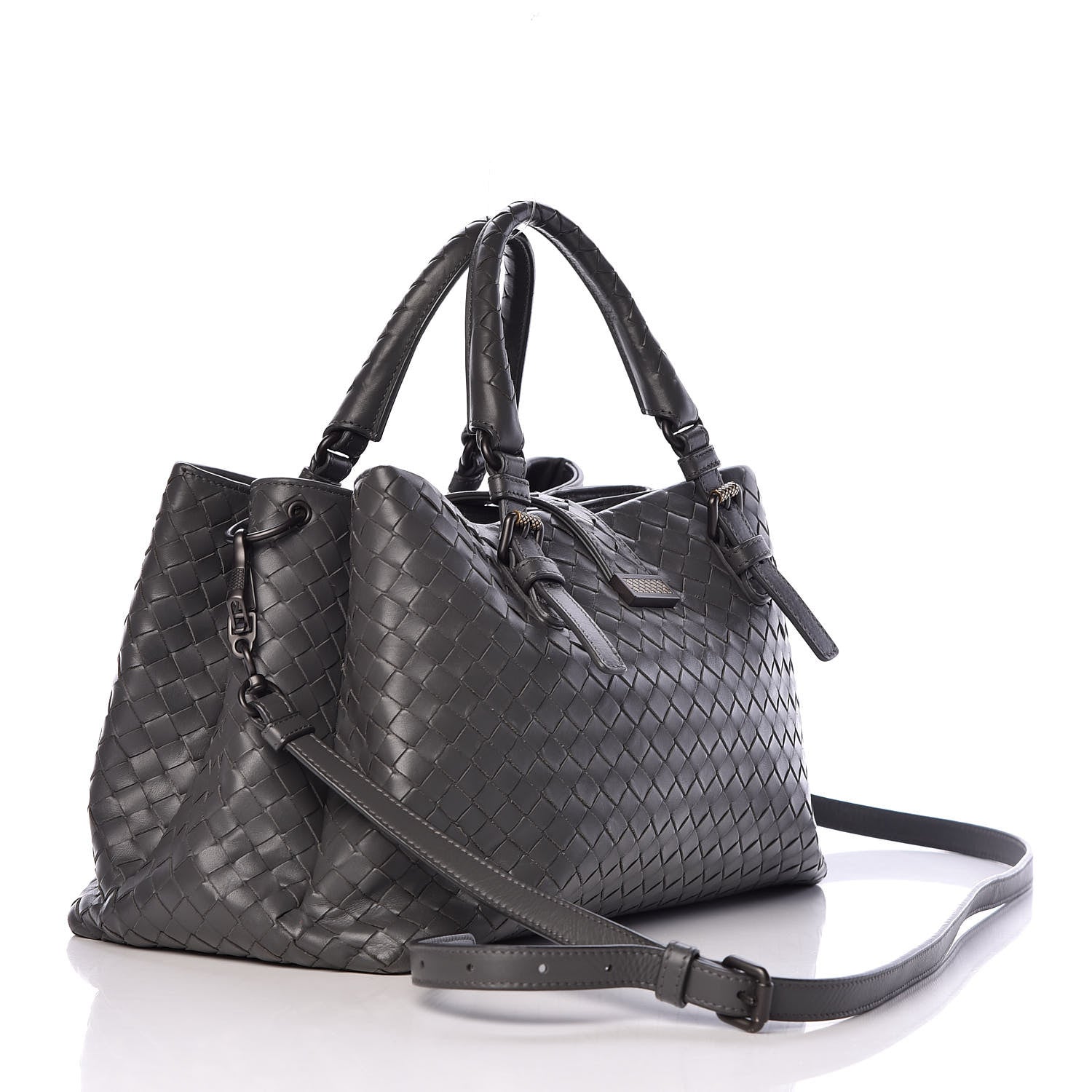 Bottega Veneta Light Calf Intrecciato Small Roma Light Grey 3 of 10