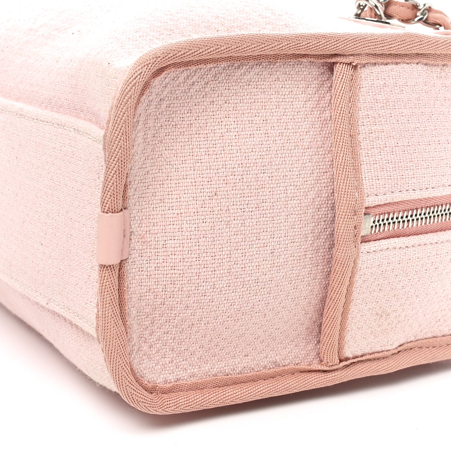 Chanel Canvas Deauville Small Bowling Bag Light Pink Light Pink 10 of 11