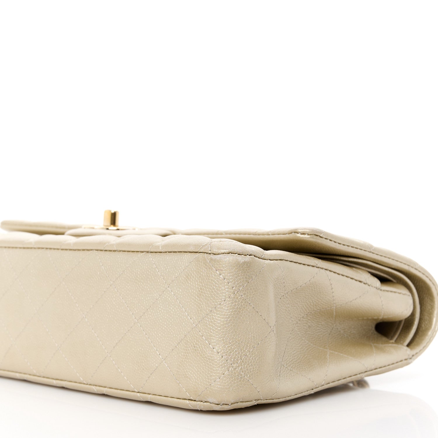 Chanel Metallic Caviar Quilted Medium Double Flap Light Gold 11 of 12