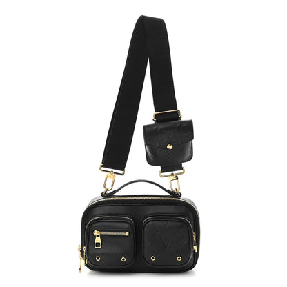 Louis Vuitton Calfskin Monogram Embossed Utility Crossbody Black 1 of 13
