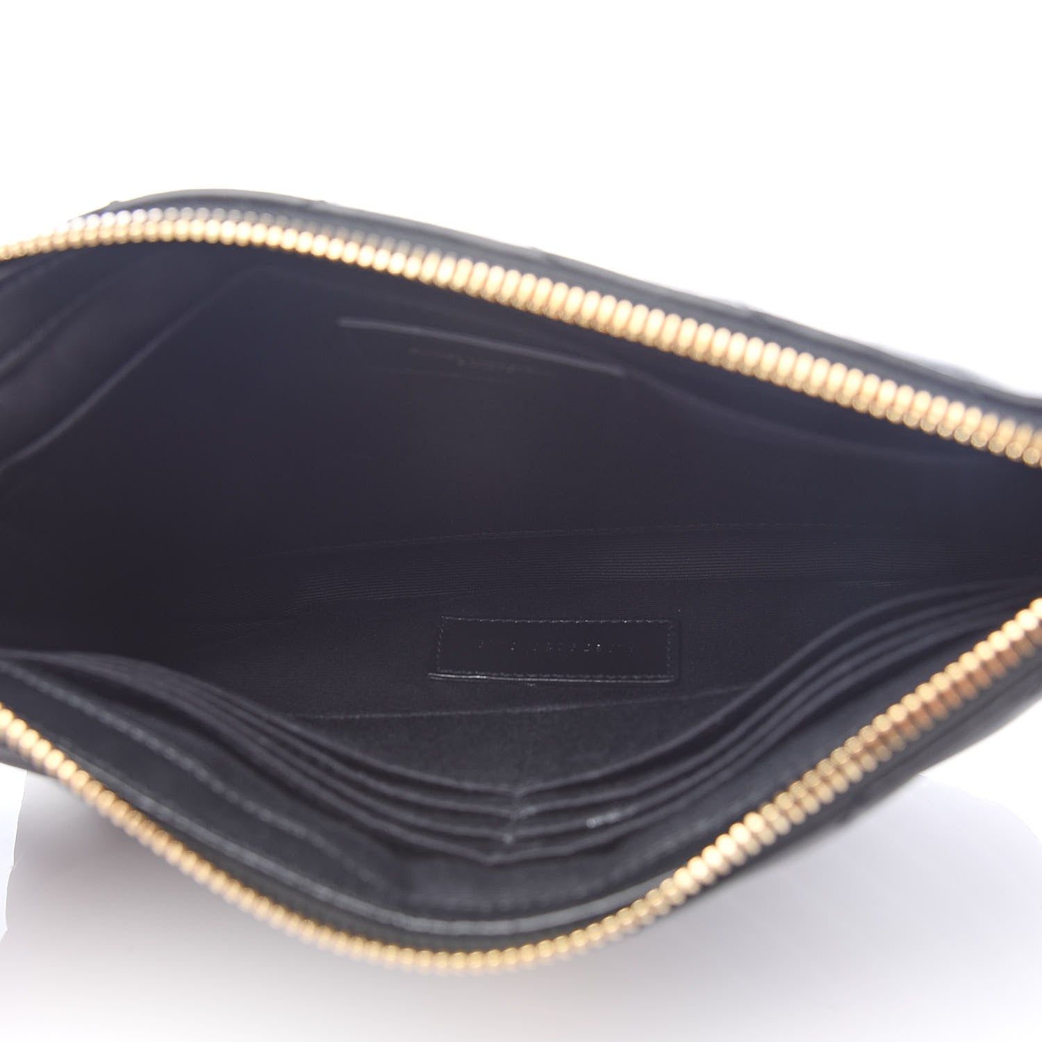 Saint Laurent Calfskin Matelasse Chevron Monogram A5 Wristlet Black 5 of 8