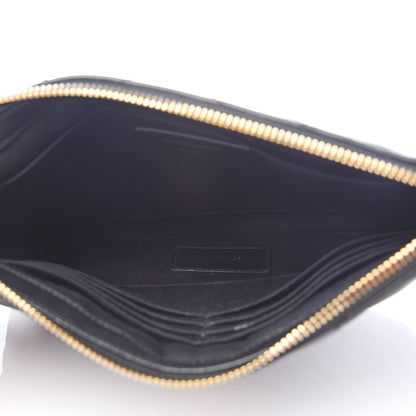 Saint Laurent Calfskin Matelasse Chevron Monogram A5 Wristlet Black 5 of 8