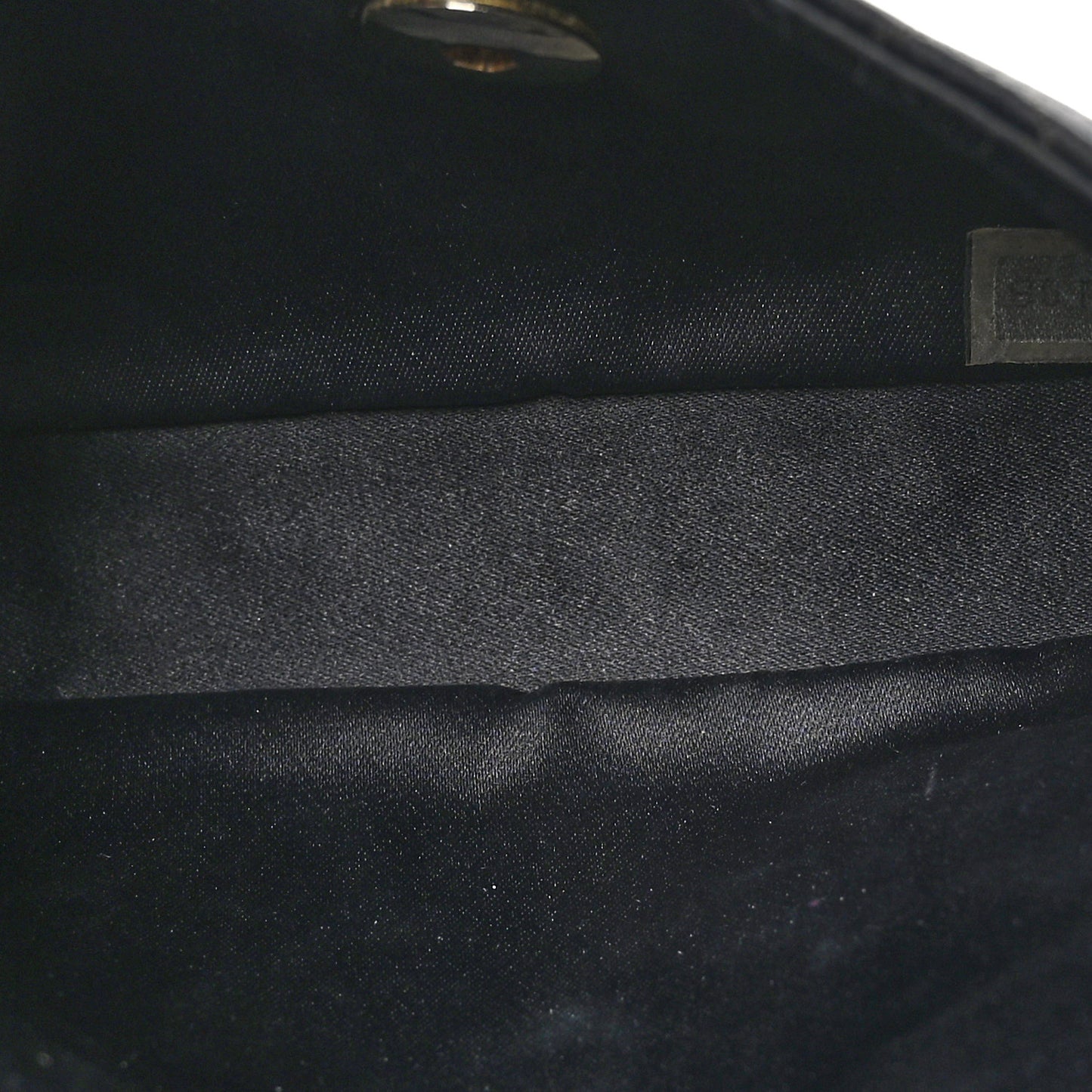 Satin Quilted Micro Mini Flap Black