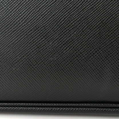 Prada Saffiano Cuir Small Double Bag Black Fuoco 11 of 12